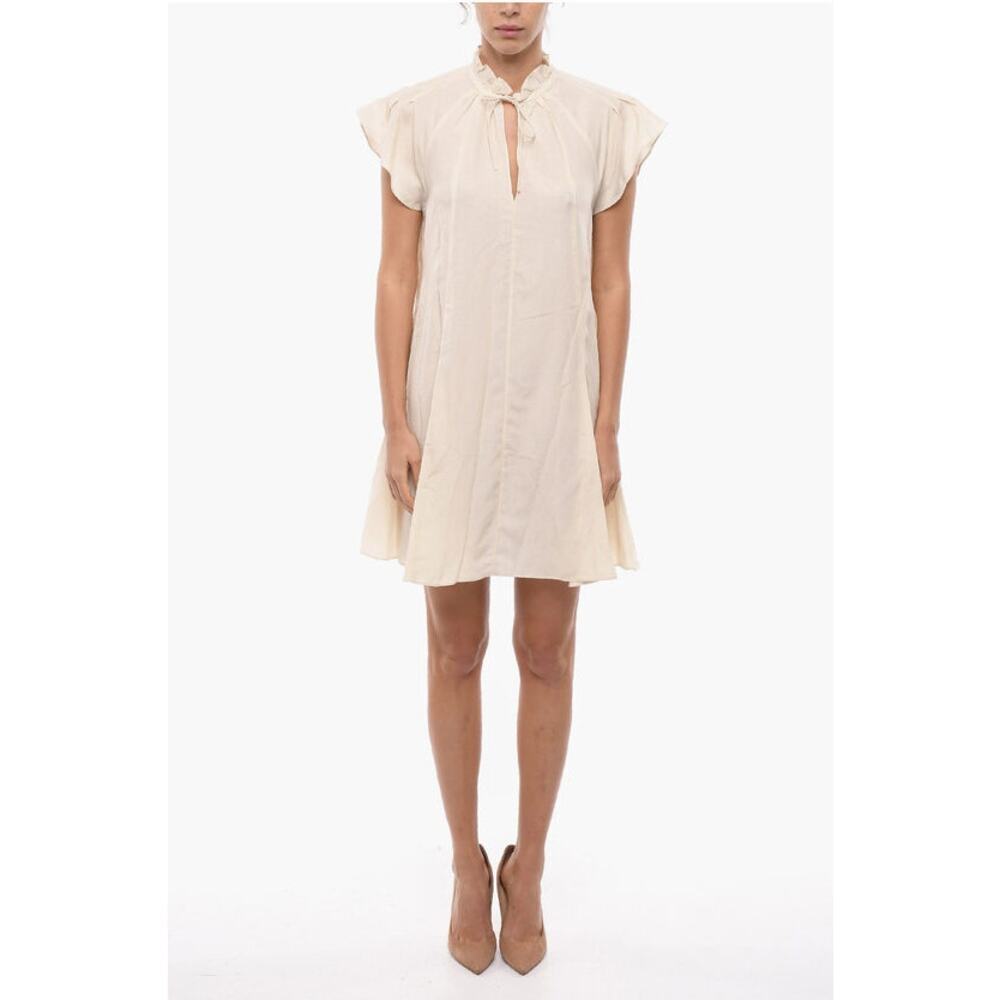 SAMSOE & SAMSOE Flared Karookh Dress - Womens Sz Med Ruffle Collar Raglan Sleeve - Picture 2 of 11